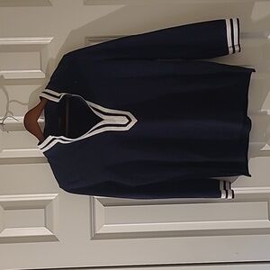 Talbots Navy Top with White Details